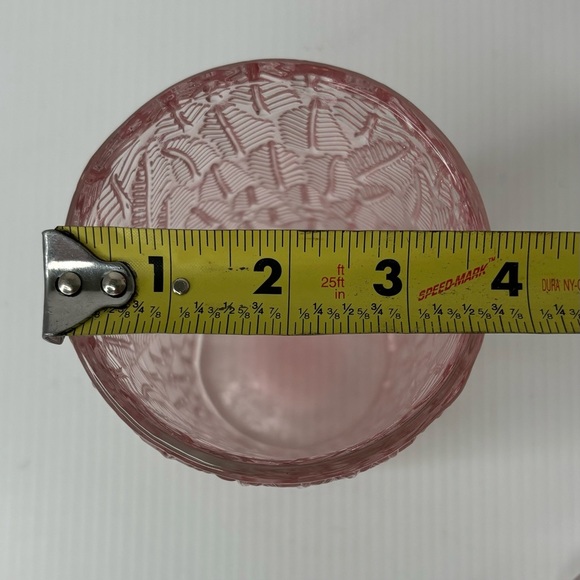 Lifestyle Products Pink Embossed Glass Container Jar With Lid - Picture 7 of 9